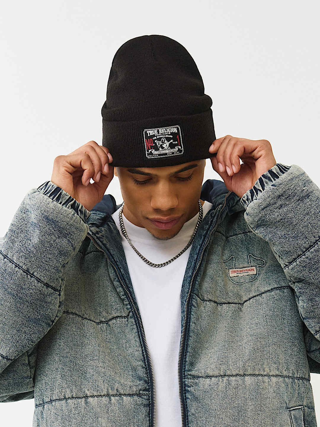 True Religion Concert Patch Beanie Jet Black