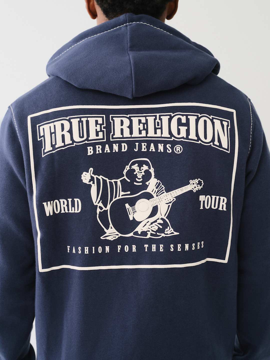True Religion Sweaters Big T Zip Up Hoodie Dress Blue