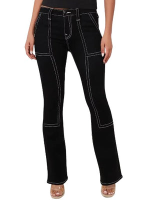 TRUE RELIGION JEAN CARPENTER BECCA MR BOOTCUT 2SB BLACK RINSE-True Religion