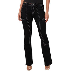 TRUE RELIGION JEAN CARPENTER BECCA MR BOOTCUT 2SB BLACK RINSE-True Religion