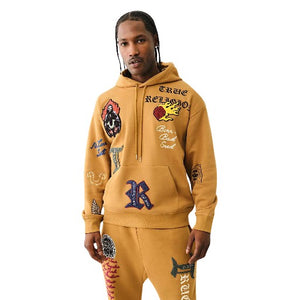 TRUE RELIGION SWEATER PATCH EMBRO HOODIE CARAMEL-True Religion