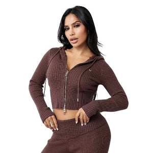 TRUE RELIGION TWO WAY ZIP SWEATER HOODIE DEEP MAHOGANY-True Religion