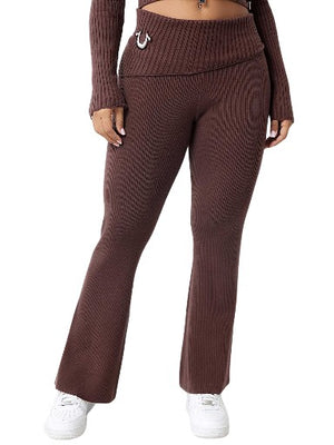 TRUE RELIGION FOLDOVER WB SWTER BOOTCUT PANT DEEP MAHOGANY-True Religion