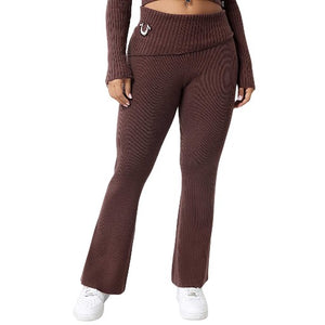 TRUE RELIGION FOLDOVER WB SWTER BOOTCUT PANT DEEP MAHOGANY-True Religion