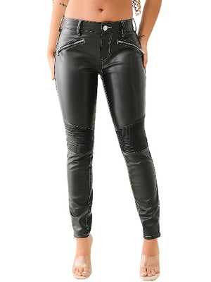 TRUE RELIGION MOTO PU JENNIE MR SKINNY BLACK-True Religion