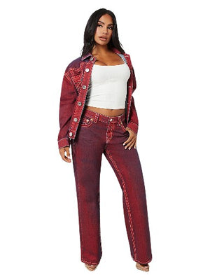 TRUE RELIGION BIG T BOBBIE BAGGY JEANS INDIGO RED-True Religion