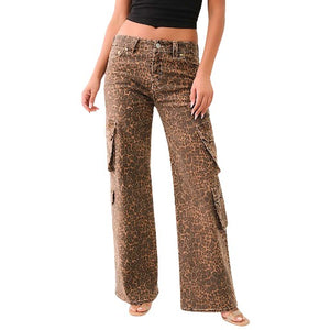 TRUE RELIGION BIG T BOBBIE LEOPARD CARGO LEOPARD PRINT-True Religion
