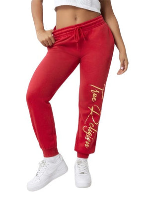 TRUE RELIGION TR MID RISE JOGGER JESTER RED-True Religion