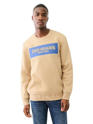 TRUE RELIGION EMBOSSED ARCH SWEATSHIRT TRAVERTINE-True Religion