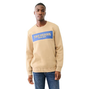 TRUE RELIGION EMBOSSED ARCH SWEATSHIRT TRAVERTINE-True Religion