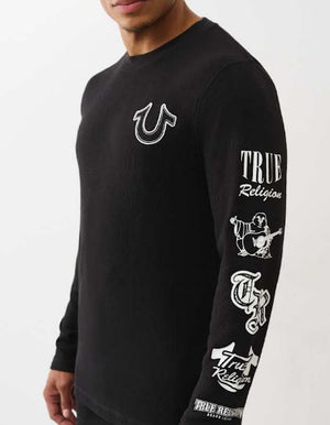 True Religion Sweater Self Hs Ls Thermal Jet Black