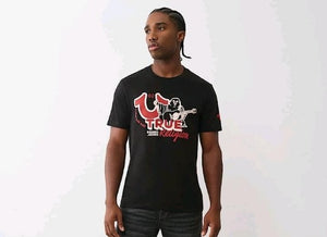 True Religion T-Shirt Big Horseshoe Buddha Ss Jet Black
