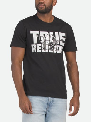 True Religion T-Shirt Overlap Tr Buddha Ss Jet Black
