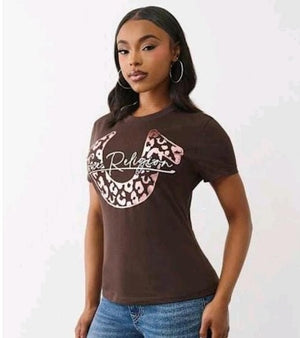 True Religion T-Shirt Tr Leopard Crew Java