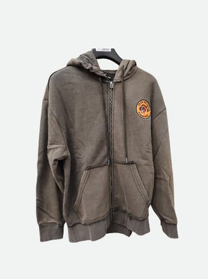 True Religion Hoodie Tiger Vintage Up Dark Brown