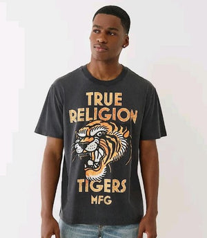True Religion T-Shirt Mfg Tiger Vintage Jet Black