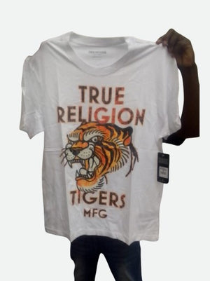 True Religion T-Shirt Mfg Tiger Vintage Optic White