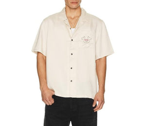 True Religion Shirt Graphic Ss Camp Winter White