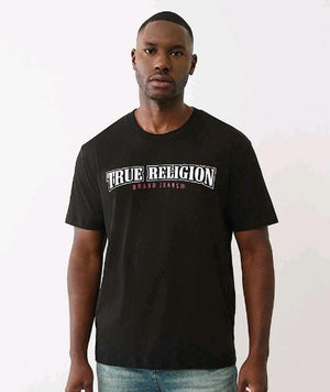 True Religion T-Shirt Ss Flock Buddha Jet Black