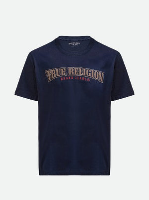 True Religion T-Shirt Ss Flock Buddha Tee Blue