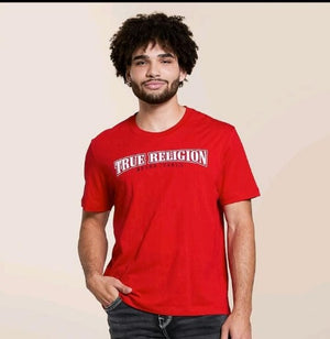 True Religion T-Shirt Ss Flock Buddha Trv Red