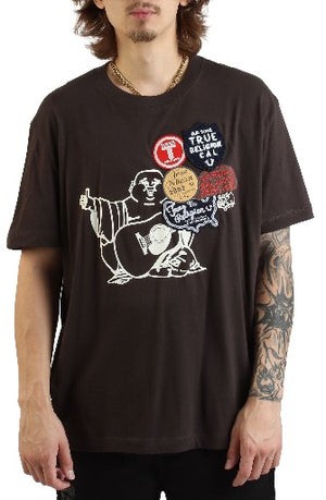 True Religion T-Shirt Patch Buddha Dark Brown