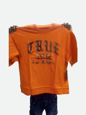 True Religion T-Shirt Forest Camo Oversized Koi Orange