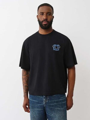 True Religion T-Shirt Thumbs Up Boxy Jet Black