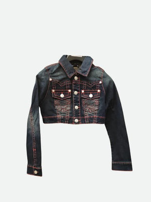 True Religion Jacket Crop Mini Big T Midnight Serenade