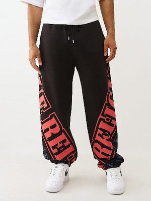 True Religion Jogger Overt Arch Logo Baggy Jet Black