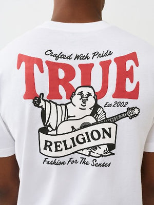 True Religion T-Shirt Warped True Buddha Optic White