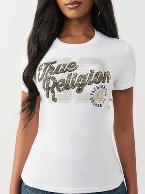 True Religion T-Shirt Crystal Hs Crew Optic White