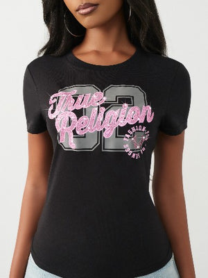 True Religion T-Shirt Crystal Hs Crew Jet Black