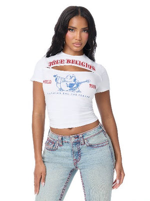 True Religion T-Shirt Buddha Ruch Top Optic White