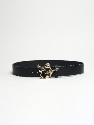 True Religion Belt Gold Buddha Belt Jet Black