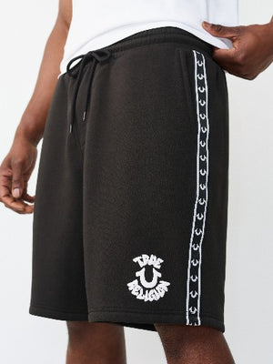 True Religion Shorts Logo Fleece Short Jet Black