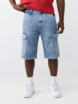 True Religion Shorts Sn Baggy Cargo Medium Aventurine Blue
