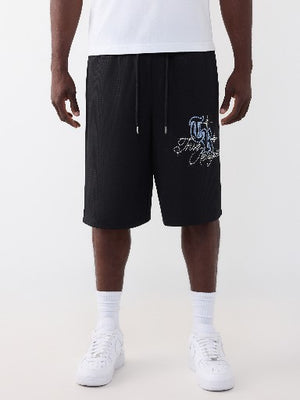 True Religion Shorts Xl Crystal Mesh Mikey Jet Black