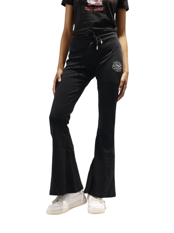 True Religion Joey Track Pants Ladies Low Rise Jet Black