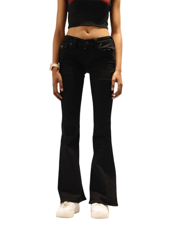 True Religion Joey Jeans Ladies Low Rise Flare Body Rinse Black