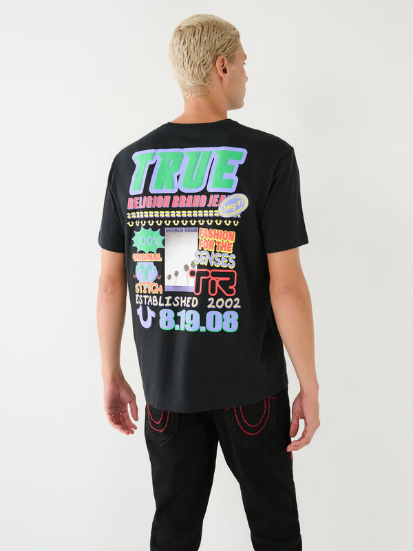 True Religion Relaxed T-Shirt Stitch Energy Black