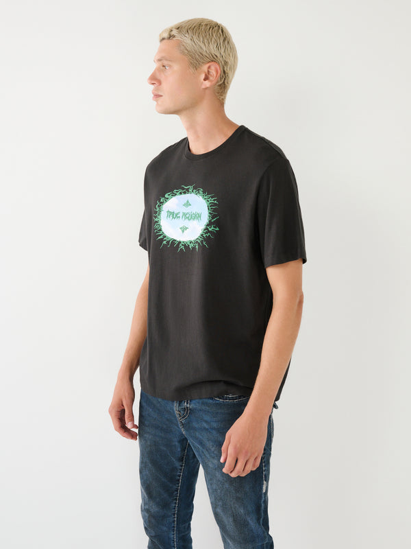 True Religion Relaxed T-Shirt Stone Jet Black