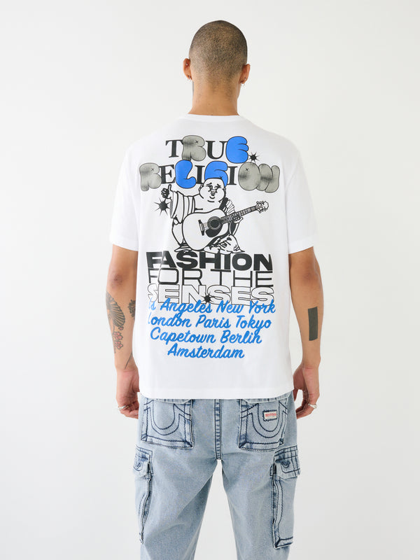 True Religion Relaxed T-Shirt Graffitti Optic White