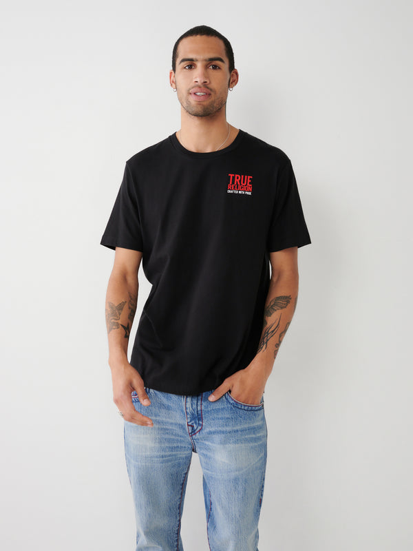 True Religion Multi Logo T-Shirt Jet Black