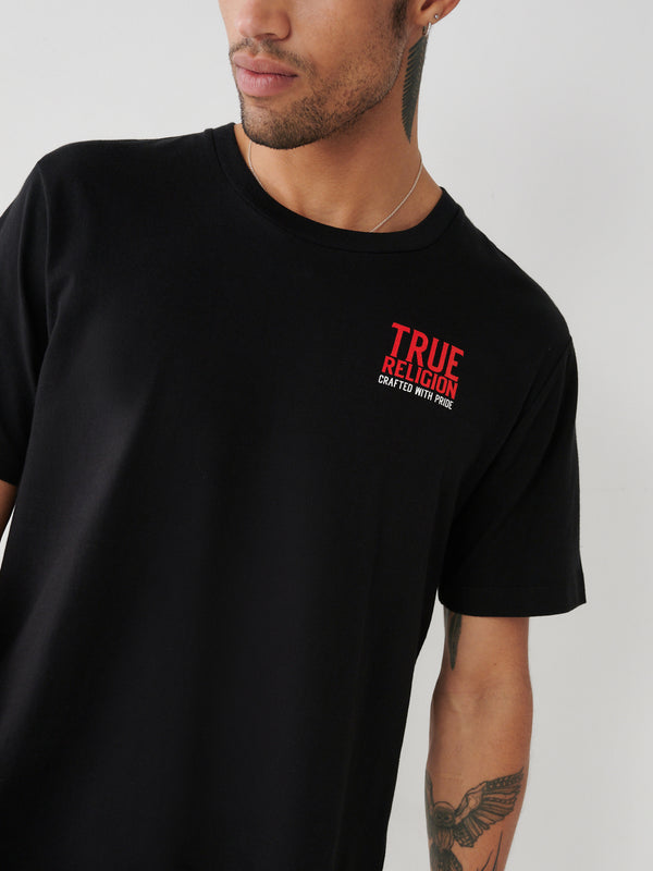 True Religion Multi Logo T-Shirt Jet Black