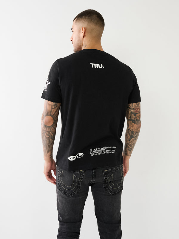 True Religion Ss Crew Relaxed High Density Black