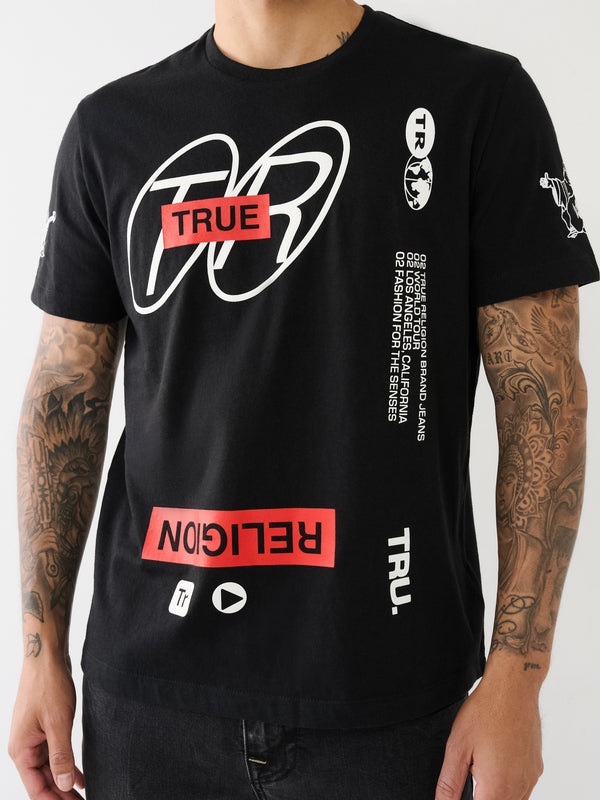 True Religion Ss Crew Relaxed High Density Black