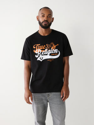 True Religion T-Shirt Relaxed Old Skool Jet Black-True Religion