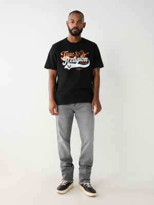 True Religion T-Shirt Relaxed Old Skool Jet Black-True Religion