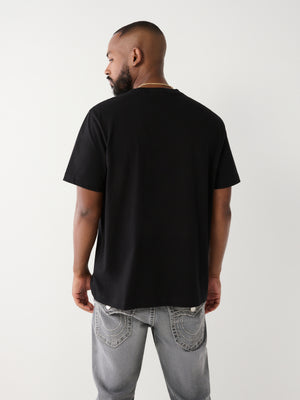 True Religion T-Shirt Relaxed Old Skool Jet Black-True Religion